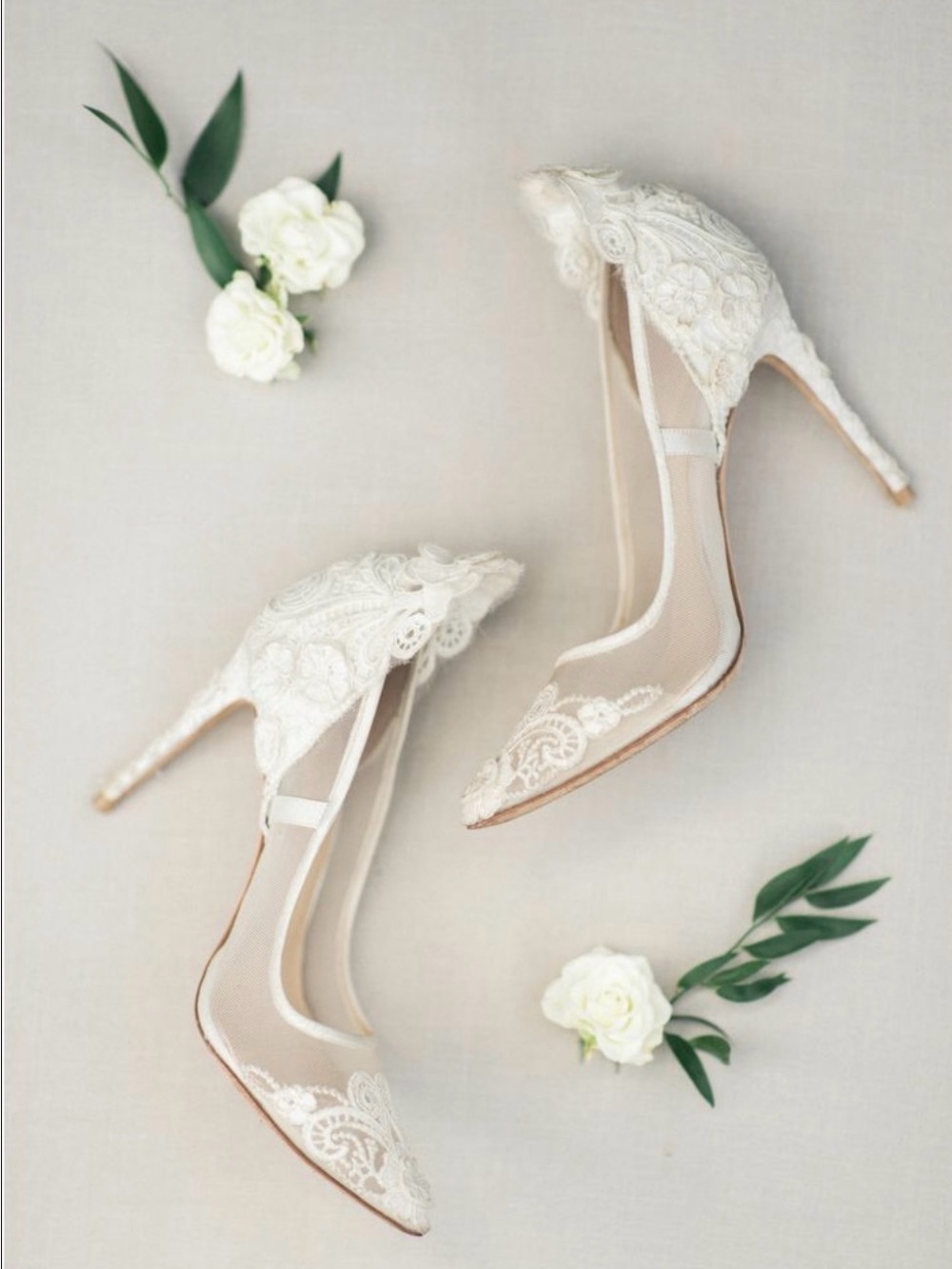 BHLDN Ivory Lace Pointed-Toe Stiletto Heels